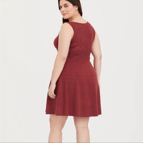 Torrid Mini Sweater Skater Dress 2X Women’s Rust Orange Red 11506376 - Picture 7 of 7